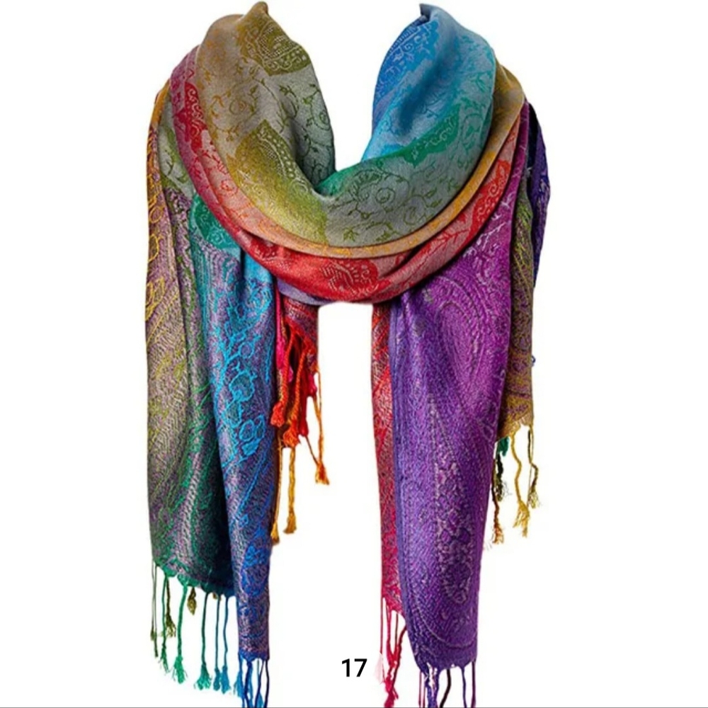 Paisley Patterned Multicolor Scarf - Picture 10 of 11